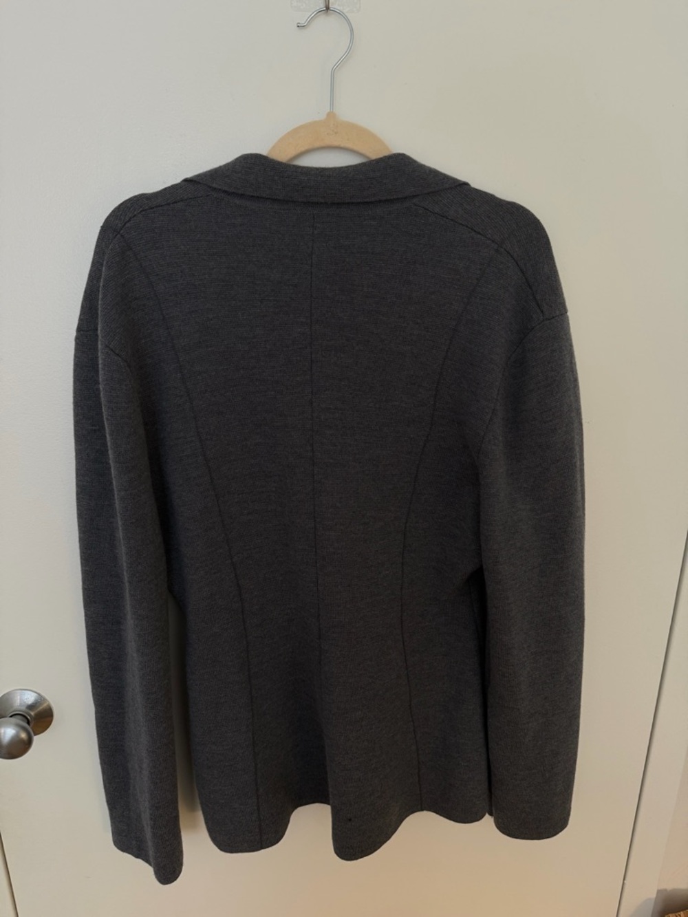 COS Gray Button Front Long Sleeve Top - Picture 3 of 4